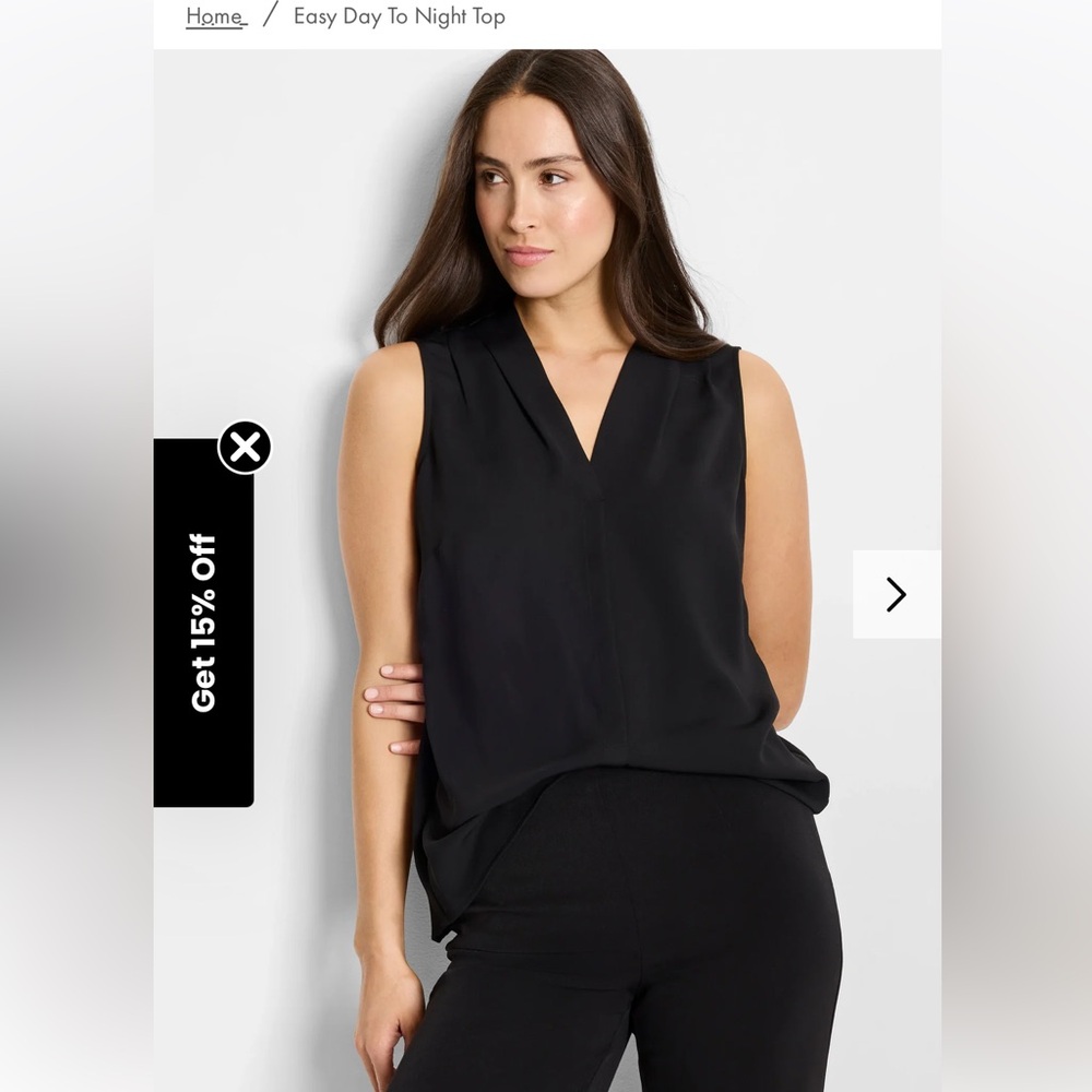 NIC+ZOE brand new with tags Black V-Neck Sleeveless Blouse
